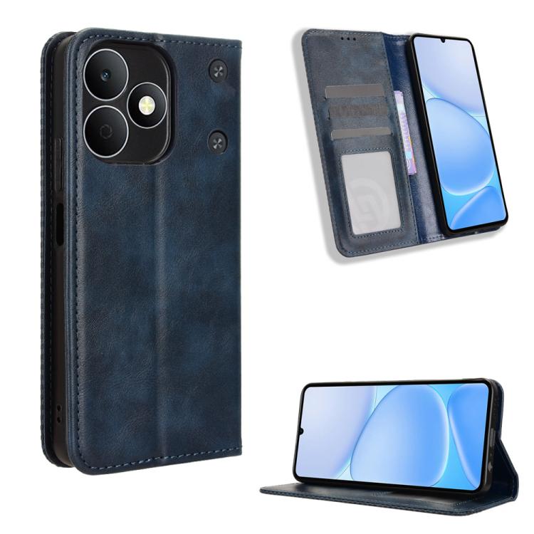 ซองใส่โทรศัพท์หนังพื้นผิวย้อนยุคหัวเข็มขัดแม่เหล็ก, For Realme C100 4G, For Realme C83 5G / P4 Lite 5G, For Realme P4 Power 5G, For Realme Note 80 4G, For Realme 16 5G, For Realme 16 Pro+ 5G, For Realme 16 Pro 5G, For Realme P4x 5G                     ...