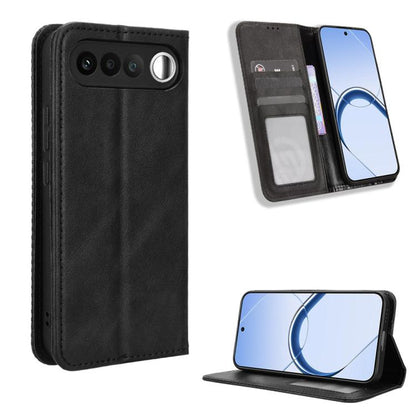 ซองใส่โทรศัพท์หนังพื้นผิวย้อนยุคหัวเข็มขัดแม่เหล็ก, For Realme C100 4G, For Realme C83 5G / P4 Lite 5G, For Realme P4 Power 5G, For Realme Note 80 4G, For Realme 16 5G, For Realme 16 Pro+ 5G, For Realme 16 Pro 5G, For Realme P4x 5G                     ...