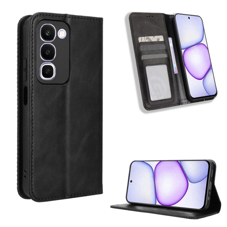 ซองใส่โทรศัพท์หนังพื้นผิวย้อนยุคหัวเข็มขัดแม่เหล็ก, For Realme C100 4G, For Realme C83 5G / P4 Lite 5G, For Realme P4 Power 5G, For Realme Note 80 4G, For Realme 16 5G, For Realme 16 Pro+ 5G, For Realme 16 Pro 5G, For Realme P4x 5G                     ...