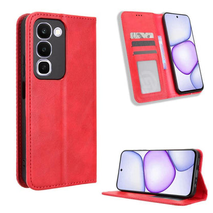 ซองใส่โทรศัพท์หนังพื้นผิวย้อนยุคหัวเข็มขัดแม่เหล็ก, For Realme C100 4G, For Realme C83 5G / P4 Lite 5G, For Realme P4 Power 5G, For Realme Note 80 4G, For Realme 16 5G, For Realme 16 Pro+ 5G, For Realme 16 Pro 5G, For Realme P4x 5G                     ...