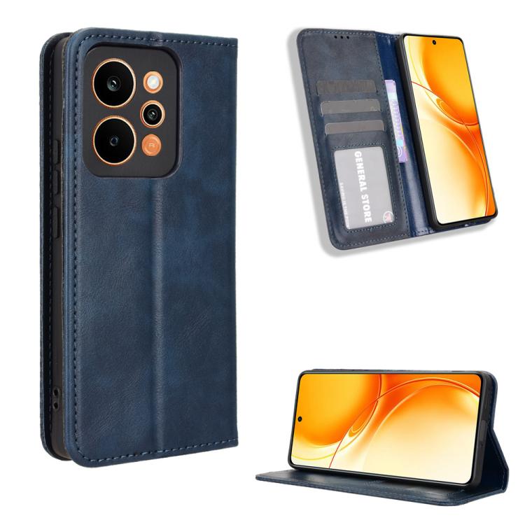 ซองใส่โทรศัพท์หนังพื้นผิวย้อนยุคหัวเข็มขัดแม่เหล็ก, For Realme C100 4G, For Realme C83 5G / P4 Lite 5G, For Realme P4 Power 5G, For Realme Note 80 4G, For Realme 16 5G, For Realme 16 Pro+ 5G, For Realme 16 Pro 5G, For Realme P4x 5G                     ...