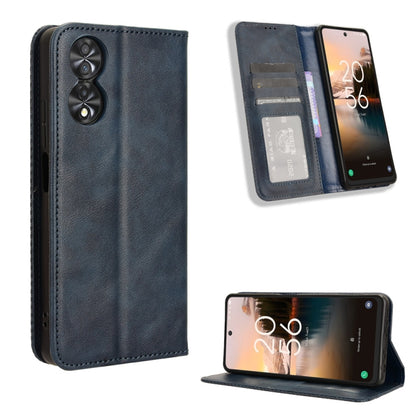 ซองใส่โทรศัพท์หนังพื้นผิวย้อนยุคหัวเข็มขัดแม่เหล็ก, For TCL 50 XL 5G, For TCL 50 5G, For TCL 50 SE 4G, For TCL 501 4G, For TCL 505 4G, For TCL 502, For TCL 40 XE 5G / 40 NxtPaper 5G, For TCL 40 NxtPaper 4G, For TCL 40 XE 5G, For TCL 40 XL, For TCL ION X