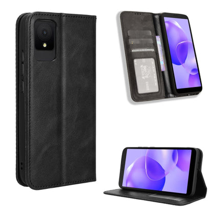 ซองใส่โทรศัพท์หนังพื้นผิวย้อนยุคหัวเข็มขัดแม่เหล็ก, For TCL 50 XL 5G, For TCL 50 5G, For TCL 50 SE 4G, For TCL 501 4G, For TCL 505 4G, For TCL 502, For TCL 40 XE 5G / 40 NxtPaper 5G, For TCL 40 NxtPaper 4G, For TCL 40 XE 5G, For TCL 40 XL, For TCL ION X