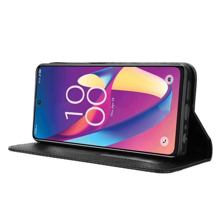 ซองใส่โทรศัพท์หนังพื้นผิวย้อนยุคหัวเข็มขัดแม่เหล็ก, For TCL 50 XL 5G, For TCL 50 5G, For TCL 50 SE 4G, For TCL 501 4G, For TCL 505 4G, For TCL 502, For TCL 40 XE 5G / 40 NxtPaper 5G, For TCL 40 NxtPaper 4G, For TCL 40 XE 5G, For TCL 40 XL, For TCL ION X