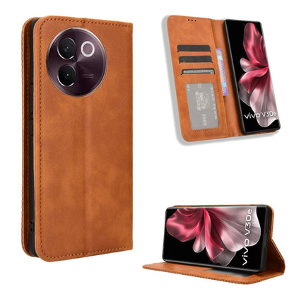 ซองใส่โทรศัพท์หนังพื้นผิวย้อนยุคหัวเข็มขัดแม่เหล็ก, For vivo Y04 4G / Y29s 5G, For vivo V50 5G, For vivo Y19s 4G, For vivo X200 5G, For vivo X200 Pro mini 5G, For vivo X200 Pro 5G, For vivo V40 Lite 4G / 5G IDN, For vivo V40e 5G / iQOO Z9S 5G          ...