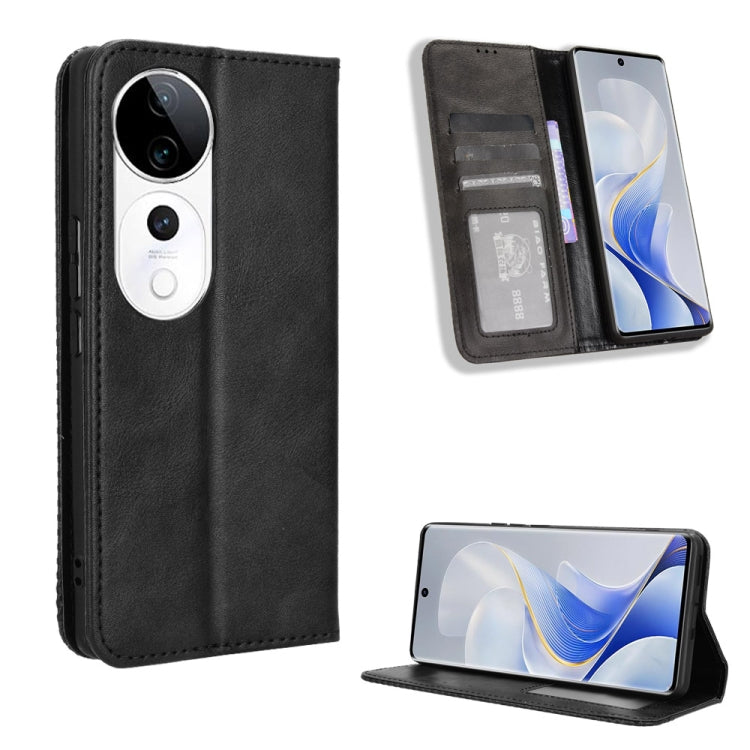 ซองใส่โทรศัพท์หนังพื้นผิวย้อนยุคหัวเข็มขัดแม่เหล็ก, For vivo Y04 4G / Y29s 5G, For vivo V50 5G, For vivo Y19s 4G, For vivo X200 5G, For vivo X200 Pro mini 5G, For vivo X200 Pro 5G, For vivo V40 Lite 4G / 5G IDN, For vivo V40e 5G / iQOO Z9S 5G          ...