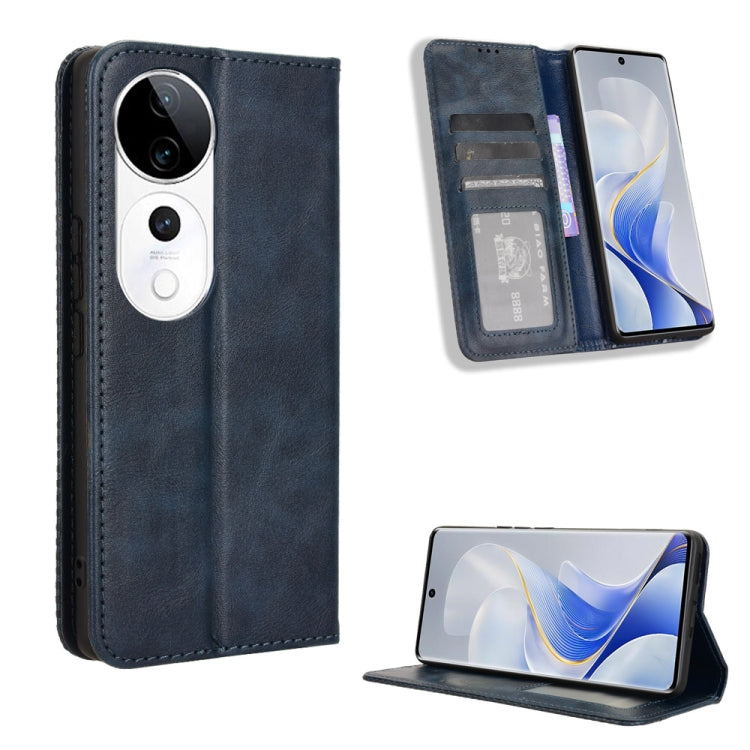 ซองใส่โทรศัพท์หนังพื้นผิวย้อนยุคหัวเข็มขัดแม่เหล็ก, For vivo Y04 4G / Y29s 5G, For vivo V50 5G, For vivo Y19s 4G, For vivo X200 5G, For vivo X200 Pro mini 5G, For vivo X200 Pro 5G, For vivo V40 Lite 4G / 5G IDN, For vivo V40e 5G / iQOO Z9S 5G          ...