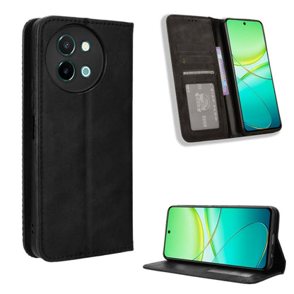 ซองใส่โทรศัพท์หนังพื้นผิวย้อนยุคหัวเข็มขัดแม่เหล็ก, For vivo Y04 4G / Y29s 5G, For vivo V50 5G, For vivo Y19s 4G, For vivo X200 5G, For vivo X200 Pro mini 5G, For vivo X200 Pro 5G, For vivo V40 Lite 4G / 5G IDN, For vivo V40e 5G / iQOO Z9S 5G          ...