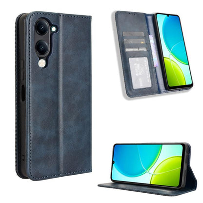 ซองใส่โทรศัพท์หนังพื้นผิวย้อนยุคหัวเข็มขัดแม่เหล็ก, For vivo Y04 4G / Y29s 5G, For vivo V50 5G, For vivo Y19s 4G, For vivo X200 5G, For vivo X200 Pro mini 5G, For vivo X200 Pro 5G, For vivo V40 Lite 4G / 5G IDN, For vivo V40e 5G / iQOO Z9S 5G          ...
