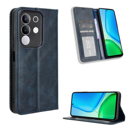 ซองใส่โทรศัพท์หนังพื้นผิวย้อนยุคหัวเข็มขัดแม่เหล็ก, For vivo X300, For vivo V60 Lite 4G / 5G, For vivo Y31 5G 2025, For vivo Y400 4G / 5G / iQOO Z10 Lite 4G, For vivo V60 5G, For vivo X200 FE / S30 Pro mini, For vivo X200s 5G                           ...