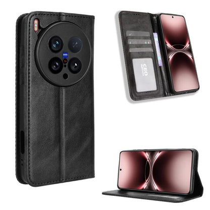 ซองใส่โทรศัพท์หนังพื้นผิวย้อนยุคหัวเข็มขัดแม่เหล็ก, For vivo X300, For vivo V60 Lite 4G / 5G, For vivo Y31 5G 2025, For vivo Y400 4G / 5G / iQOO Z10 Lite 4G, For vivo V60 5G, For vivo X200 FE / S30 Pro mini, For vivo X200s 5G                           ...