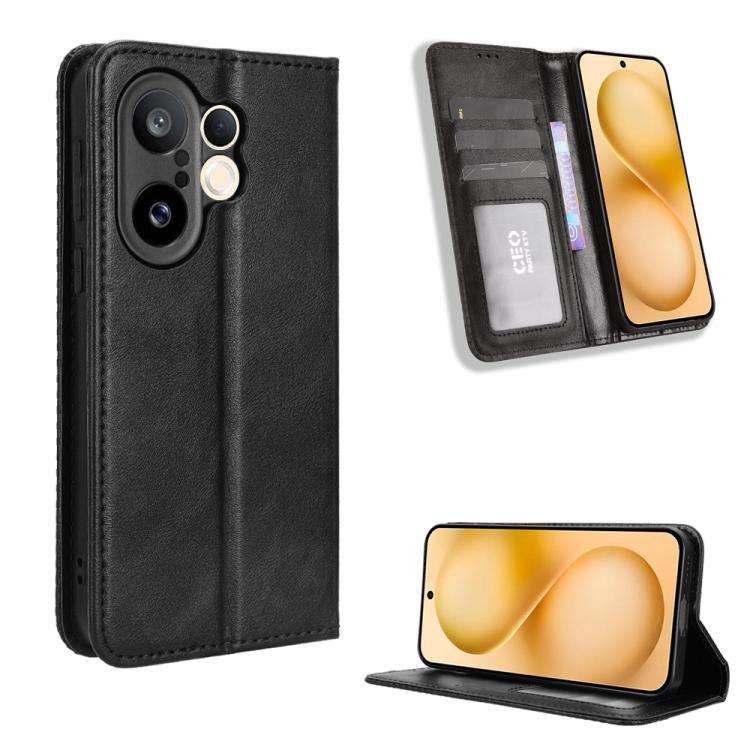 ซองใส่โทรศัพท์หนังพื้นผิวย้อนยุคหัวเข็มขัดแม่เหล็ก, For vivo X300, For vivo V60 Lite 4G / 5G, For vivo Y31 5G 2025, For vivo Y400 4G / 5G / iQOO Z10 Lite 4G, For vivo V60 5G, For vivo X200 FE / S30 Pro mini, For vivo X200s 5G                           ...