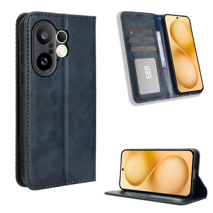 ซองใส่โทรศัพท์หนังพื้นผิวย้อนยุคหัวเข็มขัดแม่เหล็ก, For vivo X300, For vivo V60 Lite 4G / 5G, For vivo Y31 5G 2025, For vivo Y400 4G / 5G / iQOO Z10 Lite 4G, For vivo V60 5G, For vivo X200 FE / S30 Pro mini, For vivo X200s 5G                           ...