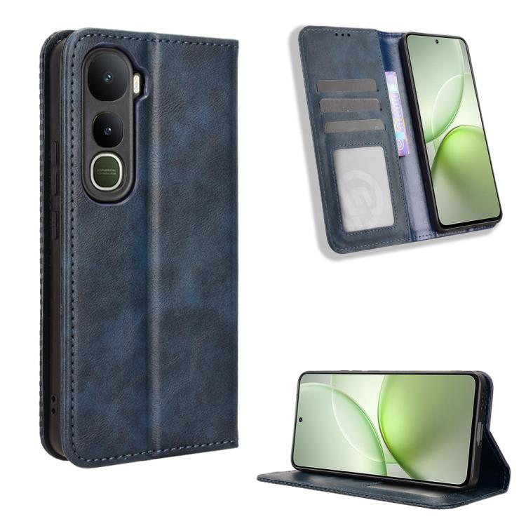 ซองใส่โทรศัพท์หนังพื้นผิวย้อนยุคหัวเข็มขัดแม่เหล็ก, For vivo X300, For vivo V60 Lite 4G / 5G, For vivo Y31 5G 2025, For vivo Y400 4G / 5G / iQOO Z10 Lite 4G, For vivo V60 5G, For vivo X200 FE / S30 Pro mini, For vivo X200s 5G                           ...