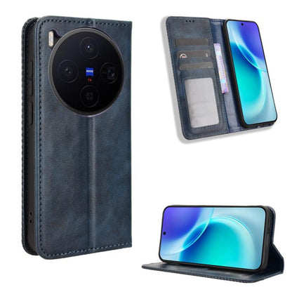 ซองใส่โทรศัพท์หนังพื้นผิวย้อนยุคหัวเข็มขัดแม่เหล็ก, For vivo X300, For vivo V60 Lite 4G / 5G, For vivo Y31 5G 2025, For vivo Y400 4G / 5G / iQOO Z10 Lite 4G, For vivo V60 5G, For vivo X200 FE / S30 Pro mini, For vivo X200s 5G                           ...
