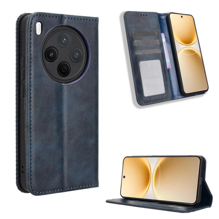 ซองใส่โทรศัพท์หนังพื้นผิวย้อนยุคหัวเข็มขัดแม่เหล็ก, For vivo S50 Pro mini / X300 FE 5G Russia, For vivo Y600 Pro 5G, For vivo T5 Pro 5G / iQOO Z11 5G, For vivo Y21 5G / Y05 4G, For vivo V70 FE 5G, For vivo V70 5G / V70 Elite 5G                         ...