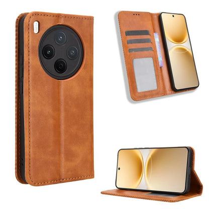 ซองใส่โทรศัพท์หนังพื้นผิวย้อนยุคหัวเข็มขัดแม่เหล็ก, For vivo S50 Pro mini / X300 FE 5G Russia, For vivo Y600 Pro 5G, For vivo T5 Pro 5G / iQOO Z11 5G, For vivo Y21 5G / Y05 4G, For vivo V70 FE 5G, For vivo V70 5G / V70 Elite 5G                         ...