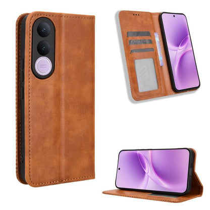 ซองใส่โทรศัพท์หนังพื้นผิวย้อนยุคหัวเข็มขัดแม่เหล็ก, For vivo S50 Pro mini / X300 FE 5G Russia, For vivo Y600 Pro 5G, For vivo T5 Pro 5G / iQOO Z11 5G, For vivo Y21 5G / Y05 4G, For vivo V70 FE 5G, For vivo V70 5G / V70 Elite 5G                         ...