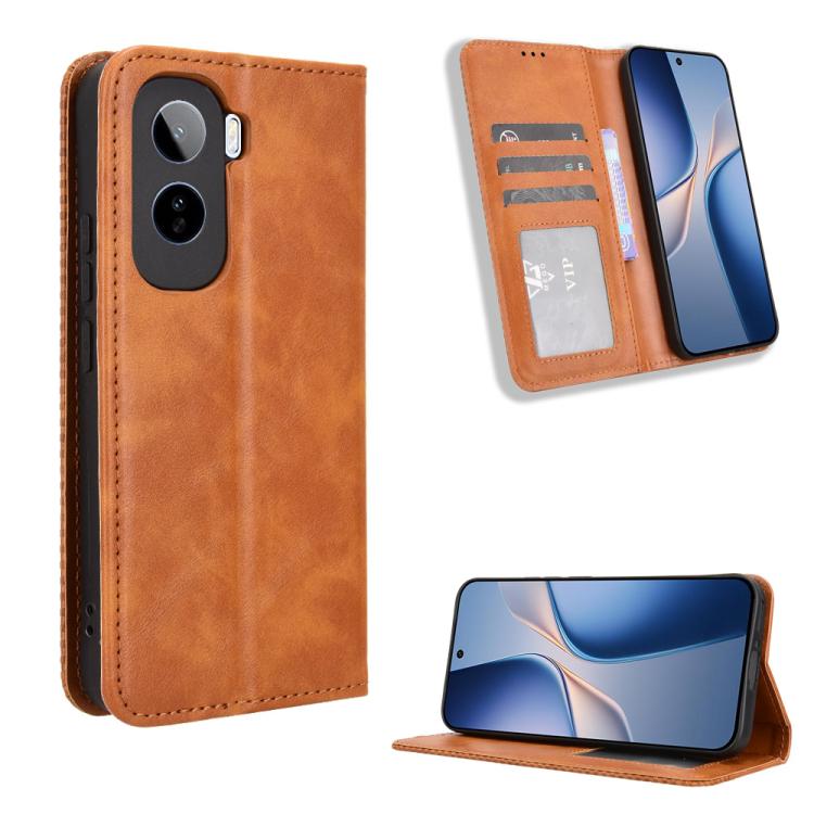 ซองใส่โทรศัพท์หนังพื้นผิวย้อนยุคหัวเข็มขัดแม่เหล็ก, For vivo S50 Pro mini / X300 FE 5G Russia, For vivo Y600 Pro 5G, For vivo T5 Pro 5G / iQOO Z11 5G, For vivo Y21 5G / Y05 4G, For vivo V70 FE 5G, For vivo V70 5G / V70 Elite 5G                         ...
