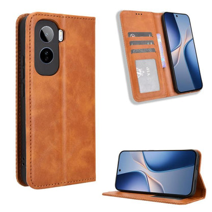 ซองใส่โทรศัพท์หนังพื้นผิวย้อนยุคหัวเข็มขัดแม่เหล็ก, For vivo S50 Pro mini / X300 FE 5G Russia, For vivo Y600 Pro 5G, For vivo T5 Pro 5G / iQOO Z11 5G, For vivo Y21 5G / Y05 4G, For vivo V70 FE 5G, For vivo V70 5G / V70 Elite 5G                         ...