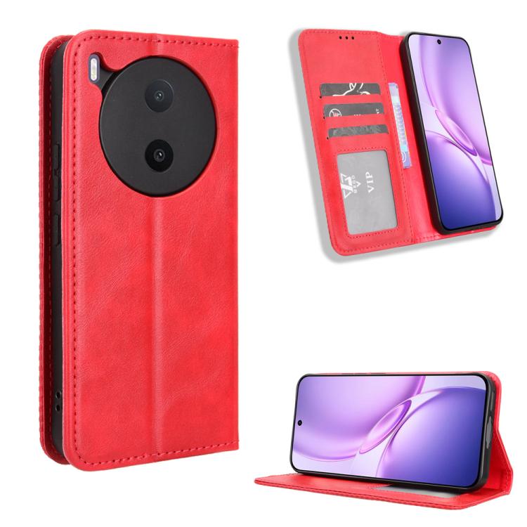 ซองใส่โทรศัพท์หนังพื้นผิวย้อนยุคหัวเข็มขัดแม่เหล็ก, For vivo S50 Pro mini / X300 FE 5G Russia, For vivo Y600 Pro 5G, For vivo T5 Pro 5G / iQOO Z11 5G, For vivo Y21 5G / Y05 4G, For vivo V70 FE 5G, For vivo V70 5G / V70 Elite 5G                         ...