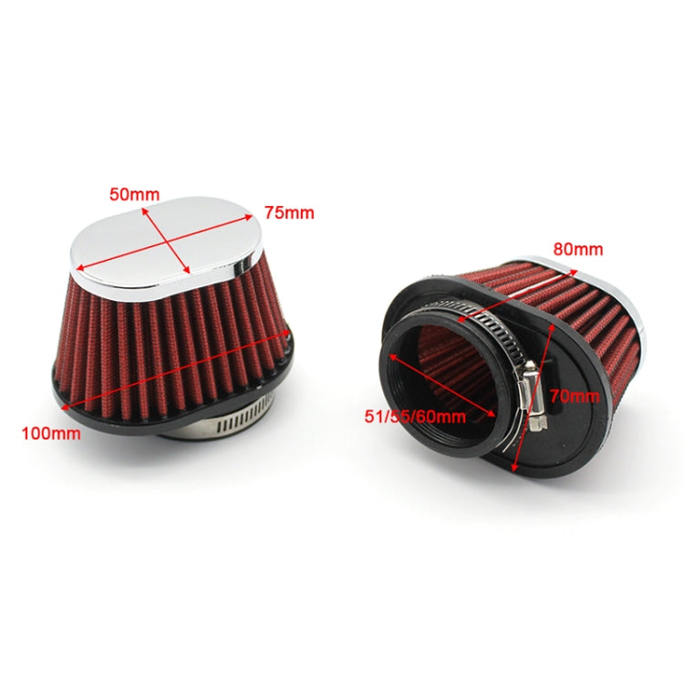 XH-UN073 หัวเห็ดสไตล์รถดัดแปลงกรองอากาศกรองไอเสียรถจักรยานยนต์, 51mm, 55mm, 60mm