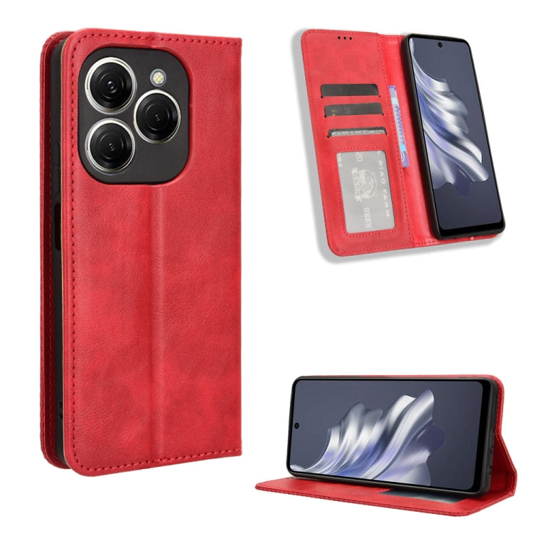 ซองใส่โทรศัพท์หนังพื้นผิวย้อนยุคหัวเข็มขัดแม่เหล็ก, For Tecno Spark Go 1 / Pop 9 / Spark Go 2025, For Tecno Spark 30C 4G, For Tecno Spark 20 Pro 5G, For Tecno Camon 30 Premier 5G, For Tecno Pova 6 Neo 4G, For Tecno Pova 6 4G, For Tecno Camon 30 Pro 5G ...