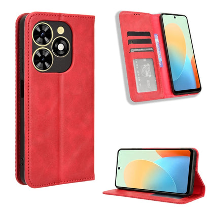 ซองใส่โทรศัพท์หนังพื้นผิวย้อนยุคหัวเข็มขัดแม่เหล็ก, For Tecno Spark Go 1 / Pop 9 / Spark Go 2025, For Tecno Spark 30C 4G, For Tecno Spark 20 Pro 5G, For Tecno Camon 30 Premier 5G, For Tecno Pova 6 Neo 4G, For Tecno Pova 6 4G, For Tecno Camon 30 Pro 5G ...