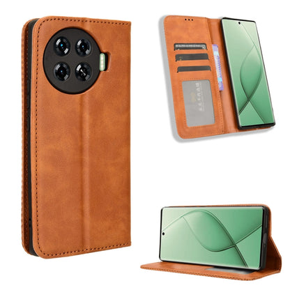 ซองใส่โทรศัพท์หนังพื้นผิวย้อนยุคหัวเข็มขัดแม่เหล็ก, For Tecno Spark Go 1 / Pop 9 / Spark Go 2025, For Tecno Spark 30C 4G, For Tecno Spark 20 Pro 5G, For Tecno Camon 30 Premier 5G, For Tecno Pova 6 Neo 4G, For Tecno Pova 6 4G, For Tecno Camon 30 Pro 5G ...