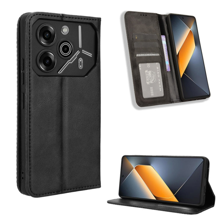 ซองใส่โทรศัพท์หนังพื้นผิวย้อนยุคหัวเข็มขัดแม่เหล็ก, For Tecno Spark Go 1 / Pop 9 / Spark Go 2025, For Tecno Spark 30C 4G, For Tecno Spark 20 Pro 5G, For Tecno Camon 30 Premier 5G, For Tecno Pova 6 Neo 4G, For Tecno Pova 6 4G, For Tecno Camon 30 Pro 5G ...