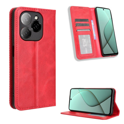 ซองใส่โทรศัพท์หนังพื้นผิวย้อนยุคหัวเข็มขัดแม่เหล็ก, For Tecno Spark Go 1 / Pop 9 / Spark Go 2025, For Tecno Spark 30C 4G, For Tecno Spark 20 Pro 5G, For Tecno Camon 30 Premier 5G, For Tecno Pova 6 Neo 4G, For Tecno Pova 6 4G, For Tecno Camon 30 Pro 5G ...