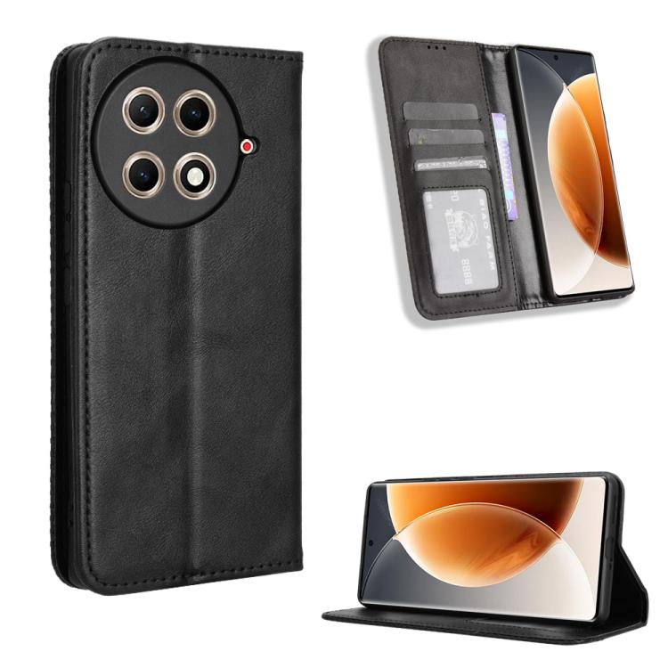 ซองใส่โทรศัพท์หนังพื้นผิวย้อนยุคหัวเข็มขัดแม่เหล็ก, For Tecno Spark 40 4G, For Tecno Pova 7 Ultra 5G, For Tecno Pova 7 4G, For Tecno Spark Go 2 4G, For Tecno Pova Curve 5G, For Tecno Camon 40 Pro 4G / 5G, For Tecno Camon 40 Premier 5G                  ...