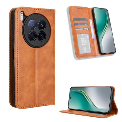 ซองใส่โทรศัพท์หนังพื้นผิวย้อนยุคหัวเข็มขัดแม่เหล็ก, For Tecno Spark 40 4G, For Tecno Pova 7 Ultra 5G, For Tecno Pova 7 4G, For Tecno Spark Go 2 4G, For Tecno Pova Curve 5G, For Tecno Camon 40 Pro 4G / 5G, For Tecno Camon 40 Premier 5G                  ...