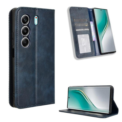 ซองใส่โทรศัพท์หนังพื้นผิวย้อนยุคหัวเข็มขัดแม่เหล็ก, For Tecno Spark 40 4G, For Tecno Pova 7 Ultra 5G, For Tecno Pova 7 4G, For Tecno Spark Go 2 4G, For Tecno Pova Curve 5G, For Tecno Camon 40 Pro 4G / 5G, For Tecno Camon 40 Premier 5G                  ...