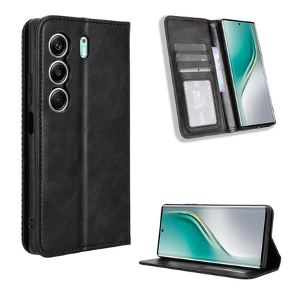 ซองใส่โทรศัพท์หนังพื้นผิวย้อนยุคหัวเข็มขัดแม่เหล็ก, For Tecno Spark 40 4G, For Tecno Pova 7 Ultra 5G, For Tecno Pova 7 4G, For Tecno Spark Go 2 4G, For Tecno Pova Curve 5G, For Tecno Camon 40 Pro 4G / 5G, For Tecno Camon 40 Premier 5G                  ...