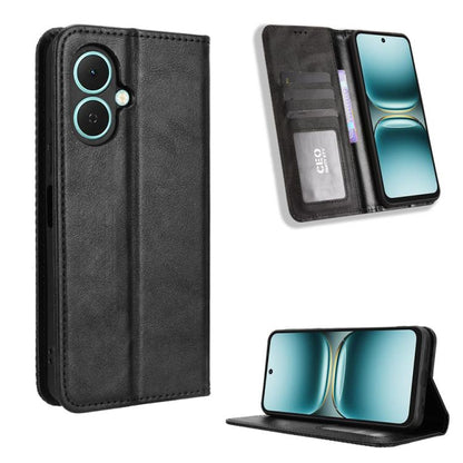 ซองใส่โทรศัพท์หนังพื้นผิวย้อนยุคหัวเข็มขัดแม่เหล็ก, For Tecno Spark 40 4G, For Tecno Pova 7 Ultra 5G, For Tecno Pova 7 4G, For Tecno Spark Go 2 4G, For Tecno Pova Curve 5G, For Tecno Camon 40 Pro 4G / 5G, For Tecno Camon 40 Premier 5G                  ...
