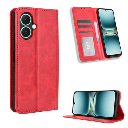 ซองใส่โทรศัพท์หนังพื้นผิวย้อนยุคหัวเข็มขัดแม่เหล็ก, For Tecno Spark 40 4G, For Tecno Pova 7 Ultra 5G, For Tecno Pova 7 4G, For Tecno Spark Go 2 4G, For Tecno Pova Curve 5G, For Tecno Camon 40 Pro 4G / 5G, For Tecno Camon 40 Premier 5G                  ...