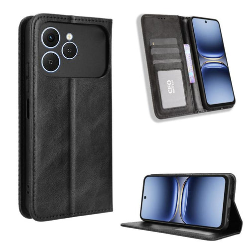 ซองใส่โทรศัพท์หนังพื้นผิวย้อนยุคหัวเข็มขัดแม่เหล็ก, For Tecno Spark 40 4G, For Tecno Pova 7 Ultra 5G, For Tecno Pova 7 4G, For Tecno Spark Go 2 4G, For Tecno Pova Curve 5G, For Tecno Camon 40 Pro 4G / 5G, For Tecno Camon 40 Premier 5G                  ...