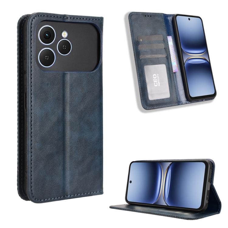 ซองใส่โทรศัพท์หนังพื้นผิวย้อนยุคหัวเข็มขัดแม่เหล็ก, For Tecno Spark 40 4G, For Tecno Pova 7 Ultra 5G, For Tecno Pova 7 4G, For Tecno Spark Go 2 4G, For Tecno Pova Curve 5G, For Tecno Camon 40 Pro 4G / 5G, For Tecno Camon 40 Premier 5G                  ...