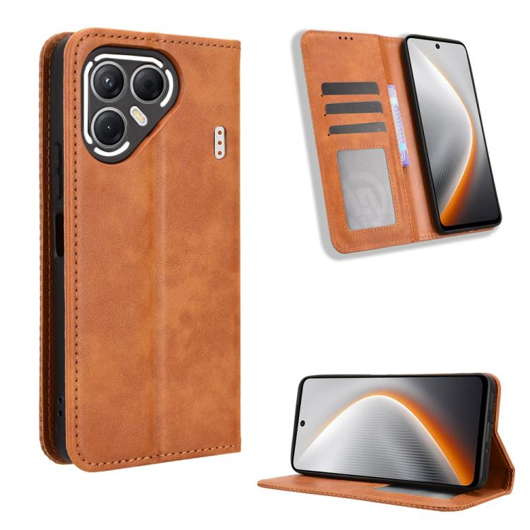 ซองใส่โทรศัพท์หนังพื้นผิวย้อนยุคหัวเข็มขัดแม่เหล็ก, For Tecno Spark 50 5G, For Tecno Pova Curve 2 5G, For Tecno Spark 50 4G, For Tecno Camon 50 Pro 4G, For Tecno Camon 50 4G, For Tenco Spark Go 3, For Tecno Spark Slim, For Tecno Spark 40C              ...
