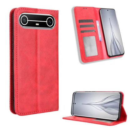 ซองใส่โทรศัพท์หนังพื้นผิวย้อนยุคหัวเข็มขัดแม่เหล็ก, For Tecno Spark 50 5G, For Tecno Pova Curve 2 5G, For Tecno Spark 50 4G, For Tecno Camon 50 Pro 4G, For Tecno Camon 50 4G, For Tenco Spark Go 3, For Tecno Spark Slim, For Tecno Spark 40C              ...