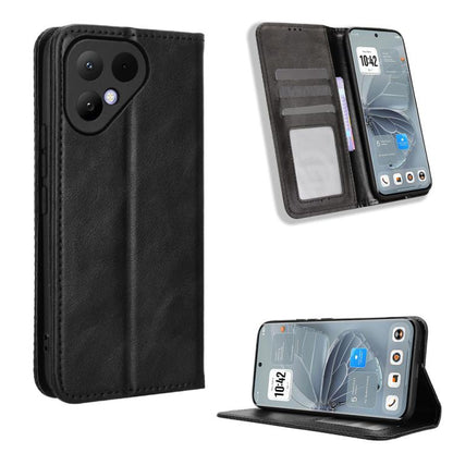 ซองใส่โทรศัพท์หนังพื้นผิวย้อนยุคหัวเข็มขัดแม่เหล็ก, For Tecno Spark 50 5G, For Tecno Pova Curve 2 5G, For Tecno Spark 50 4G, For Tecno Camon 50 Pro 4G, For Tecno Camon 50 4G, For Tenco Spark Go 3, For Tecno Spark Slim, For Tecno Spark 40C              ...