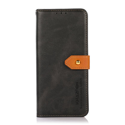 KHAZNEH เคสโทรศัพท์หนังพลิกพื้นผิวหนังวัวสองสี, For Xiaomi Redmi Note 12S 4G, For Xiaomi Redmi 12 4G