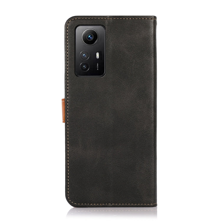 KHAZNEH เคสโทรศัพท์หนังพลิกพื้นผิวหนังวัวสองสี, For Xiaomi Redmi Note 12S 4G, For Xiaomi Redmi 12 4G