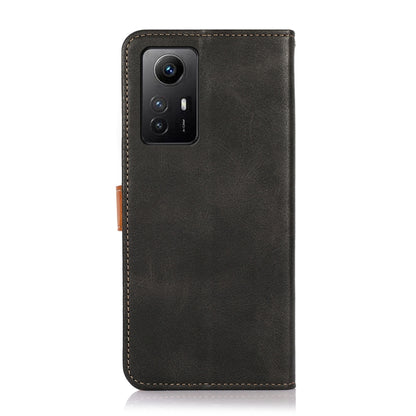 KHAZNEH เคสโทรศัพท์หนังพลิกพื้นผิวหนังวัวสองสี, For Xiaomi Redmi Note 12S 4G, For Xiaomi Redmi 12 4G