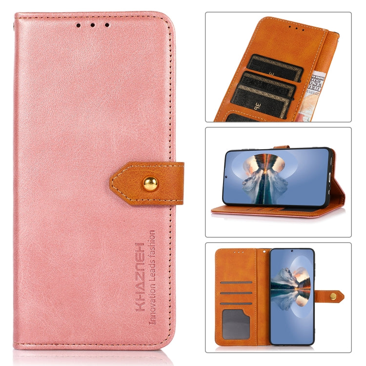 KHAZNEH เคสโทรศัพท์หนังพลิกพื้นผิวหนังวัวสองสี, For Xiaomi Redmi Note 12S 4G, For Xiaomi Redmi 12 4G