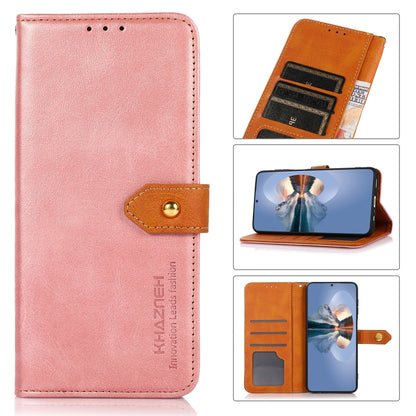 KHAZNEH เคสโทรศัพท์หนังพลิกพื้นผิวหนังวัวสองสี, For Xiaomi Redmi Note 12S 4G, For Xiaomi Redmi 12 4G