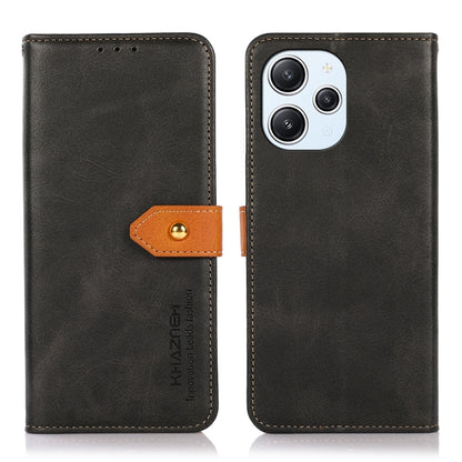 KHAZNEH เคสโทรศัพท์หนังพลิกพื้นผิวหนังวัวสองสี, For Xiaomi Redmi Note 12S 4G, For Xiaomi Redmi 12 4G