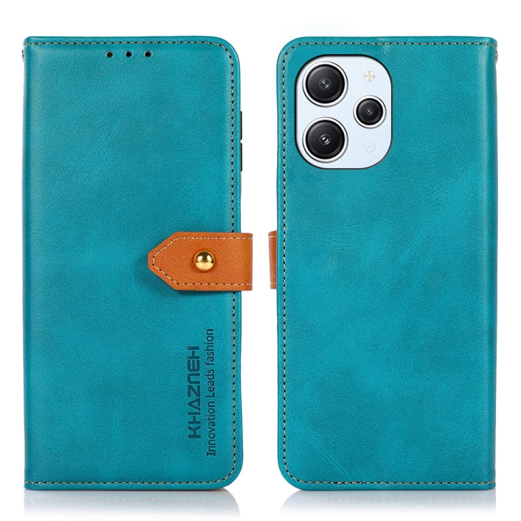 KHAZNEH เคสโทรศัพท์หนังพลิกพื้นผิวหนังวัวสองสี, For Xiaomi Redmi Note 12S 4G, For Xiaomi Redmi 12 4G