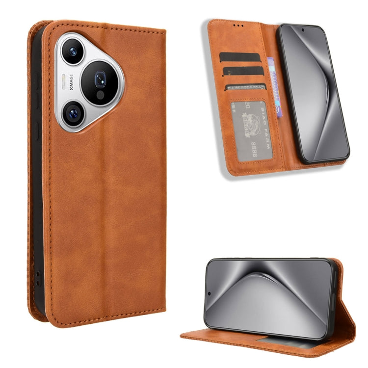 ซองใส่โทรศัพท์หนังพื้นผิวย้อนยุคหัวเข็มขัดแม่เหล็ก, For Huawei Mate 70 Pro / 70 Pro+, For Huawei Mate 70, For Huawei nova 13 Pro 5G, For Huawei Pura 70 Ultra, For Huawei Pura 70 Pro / 70 Pro+, For Huawei nova 12i 4G / Enjoy 70 Pro 4G, For Huawei Pura 7...